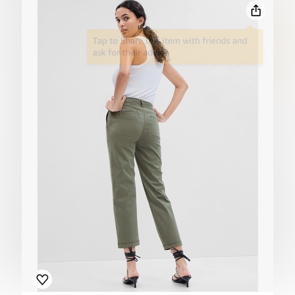 GAP high rise girlfriend utility khaki - Picture 7 of 9